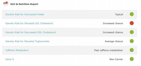 A section from my report containing my diet and nutrition overview.