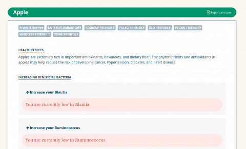 The benefits of apple on my microbiome.