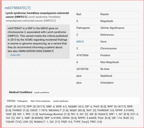 The genetic variation I possess that’s associated to Lynch syndrome.