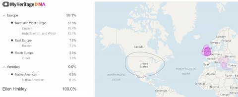 My full ethnicity breakdown and map.