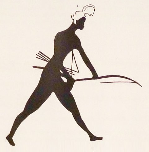 Neolithic cave art from the central Sahara Desert.