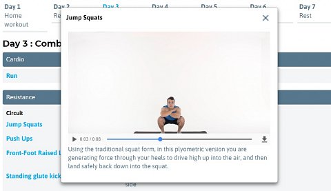 One of my workout demonstrations.
